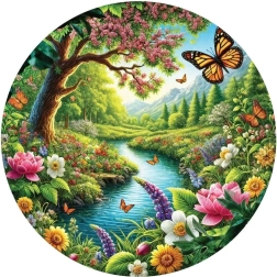 Okrągłe puzzle Ogród Monarchy 570 elementów