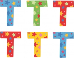 Bigjigs Toys gwiazdkowa litera T – drewniana 7×7 cm