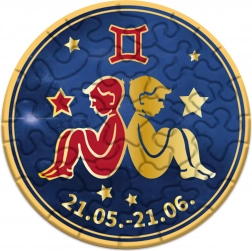 Okrągłe puzzle zodiak Bliźnięta 33 elementy