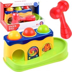 Kolorowy stolik do wbijania z młoteczkiem i kuleczkami dla dzieci