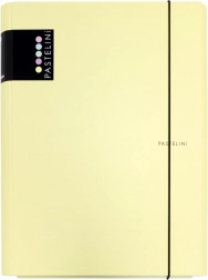 3-skrzydełkowe teczki laminowane z gumką Pastelini – żółta