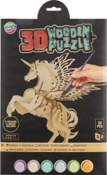 Moxy drewniane 3D kolorowanki puzzle jednorożec