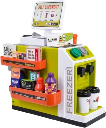 Dziecięcy mini supermarket z akcesoriami i samoobsługową kasą