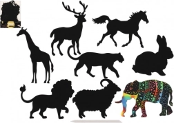 Obrazki do wydrapywania ze zwierzętami – tęczowe, 8 szt.