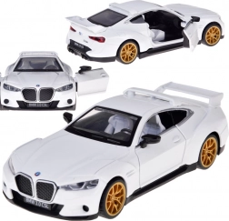 Metalowy model auta BMW 3.0 CSL 1:34 ze światłem i dźwiękiem, otwierane drzwi