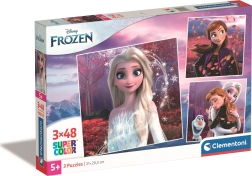 Puzzle 3×48 elementów DISNEY FROZEN – zestaw kwadratowych układanek