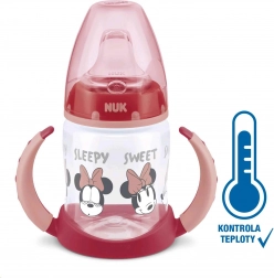 Butelka treningowa dla niemowląt NUK DISNEY MICKEY z kontrolą temperatury 150 ml, czerwona
