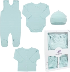 Niemowlęcy 4-częściowy zestaw do szpitala New Baby I am niebieski