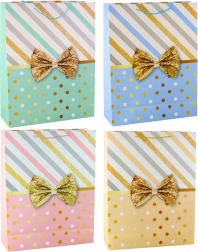 Duża torba prezentowa ze złotą kokardą