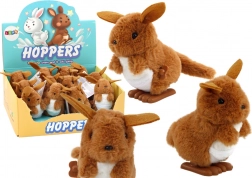 Nakręcany skaczący pluszowy kangur brązowy