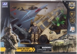 Wojskowy zestaw z myśliwcem, motorem i skuterem wodnym