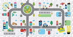 Piankowe puzzle drogowe 8 szt.