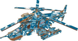 Drewniane 3D puzzle bojowy helikopter Black Shark
