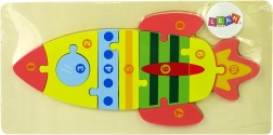 Drewniane puzzle rakieta z liczbami