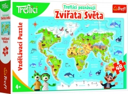 Puzzle Trefliki Poznają Zwierzęta Świata 48 Elementów