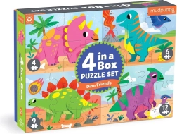 Puzzle Mudpuppy dinozaury zestaw 4 w 1