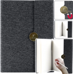 czarny notatnik biurowy na magnes A5 w linie