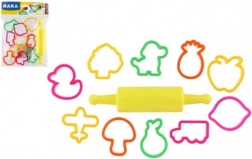 Wykrawacze do modeliny NARA z plastikowym wałkiem - 11 szt.