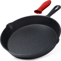 Żeliwna patelnia z silikonową nasadką 25 cm