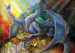 Puzzle Niebieski smok ze skarbem 1000 elementów MAGNOLIA