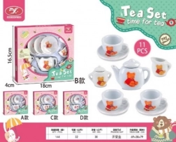 Ceramiczny zestaw do herbaty w kwiaty dla dzieci