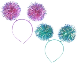 Opaska imprezowa z błyszczącymi kulkami pom-pom