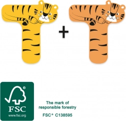 Drewniana litera T z tygrysem small foot