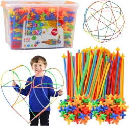 Konstrukcyjny zestaw do budowania słomki STRAWS, 1000 elementów w walizce