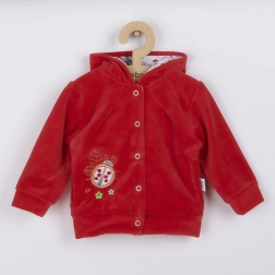 Zamszowa bluza z kapturem z biedronką