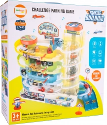 garaż parkingowy z 5 piętrami i 6 autkami