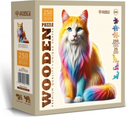 Drewniane puzzle Tęczowy kot 250 elementów