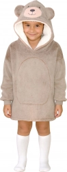 Ciepły koc-bluza z kapturem Niedźwiedź dla dzieci 3–6 lat Cozy Noxxiez