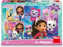 Puzzle dla dzieci Gabinowy zaczarowany domek Uroczystość 3x55 elementów