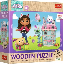 Drewniane puzzle Wesoła Gabby i przyjaciele 24 elementy