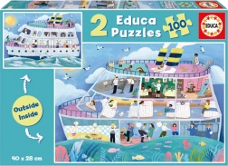 Educa puzzle Outside, Inside – statek wycieczkowy 2×100 elementów