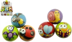 Piankowa piłeczka ze zwierzątkami 10 cm, mix kolorów