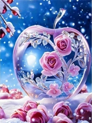 Mozaika diamentowa - szklane jabłko