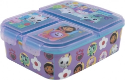 Fioletowy lunch box Gabby's Dollhouse z 3 przegrodami