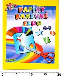 Kolorowe fluorescencyjne papiery A4, 10 arkuszy