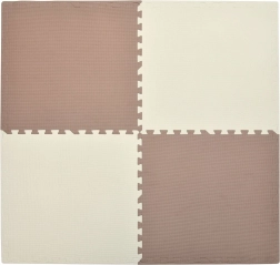 Mata piankowa HUMBI 120 × 120 cm – duże wodoodporne puzzle, bezpieczne dla dzieci, kremowa i miedziana, 4 szt.