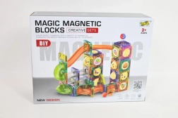 Magnetyczne klocki konstrukcyjne – tor kulkowy 94 elementy
