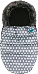 Luksusowy śpiworek dziecięcy Belisima gwiazdki – szary zimowy śpiworek do wózka