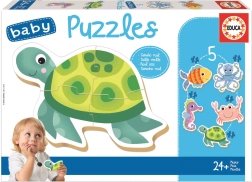 Educa baby puzzle zwierzęta wodne 5w1 (3–5 elementów)
