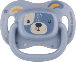 Silikonowy symetryczny smoczek CUTE ANIMALS 0–6 m, niebieski