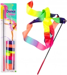 Kolorowa wstążka gimnastyczna z pałeczką do tańca i gimnastyki