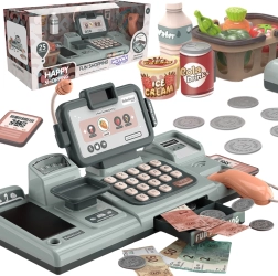 Kasa dziecięca z wagą, skanerem i koszykiem do zabawy w sklep