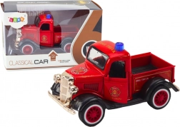 Klasyczny samochód strażacki 1:36 z napędem, światłami i dźwiękami czerwone