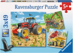 Ravensburger puzzle wielkie maszyny 3x49 elementów