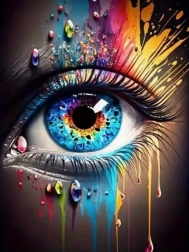 diamentowe malowanie kolorowe oko 30 × 40 cm