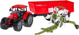 Dziecięcy traktor farmerski z wywrotką i przetrząsaczem siana 3+ z napędem friction